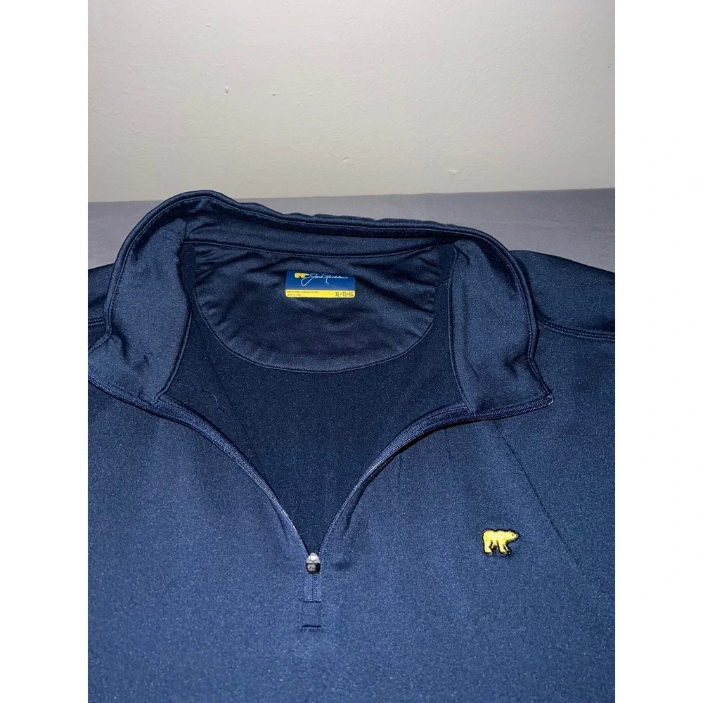 Jack Nicklaus Mens XL Navy Blue Golden Bear Performance Golf Quarter Zip